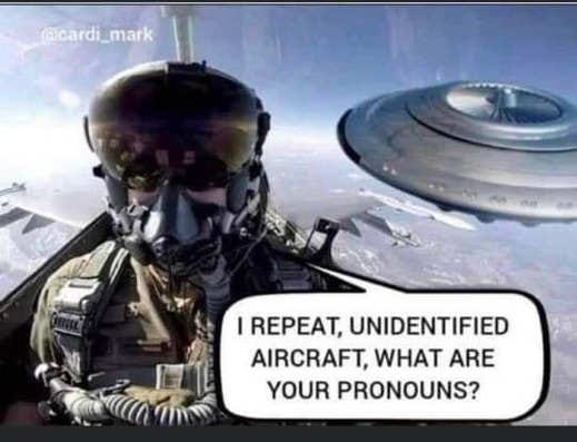 fighter pilot flying saucer what pronouns