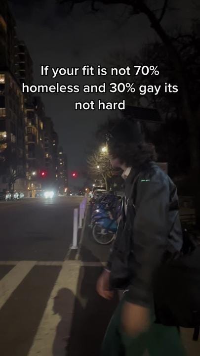 A fit is fire if it looks gay and homeless｜TikTok Search