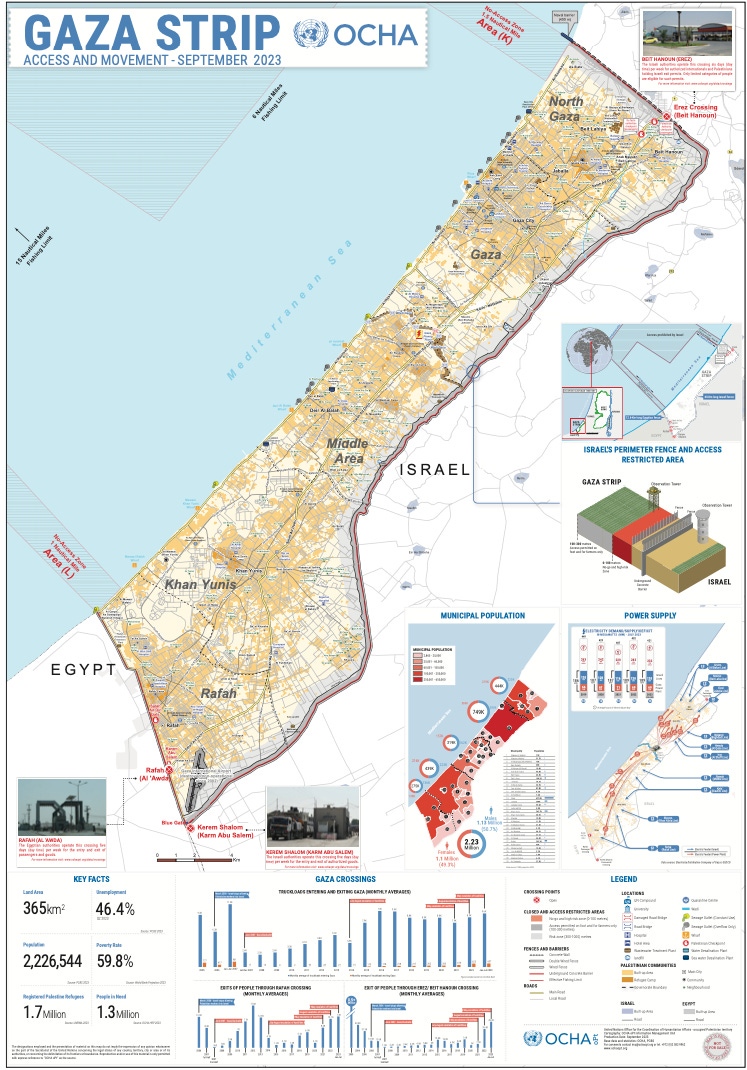 GAZA STRIP “ACCESS & MOVEMENT - SEPTEMBER 2023” by UN OCHA