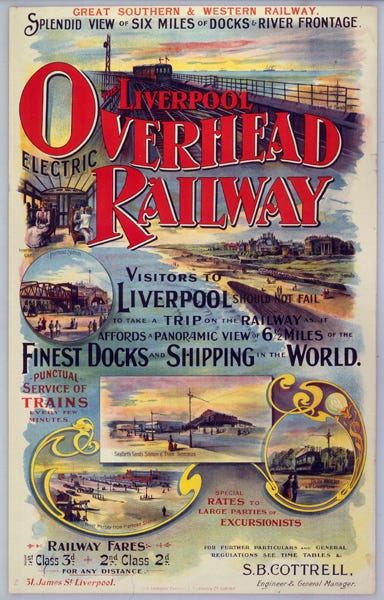 ÔLiverpool Overhead RailwayÕ, LOER poster, c 1910.