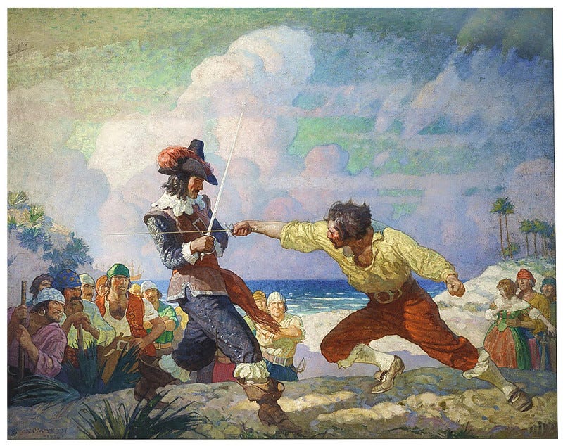 N. C. Wyeth's 1926 painting “The Duel on the Beach" was us… | Flickr