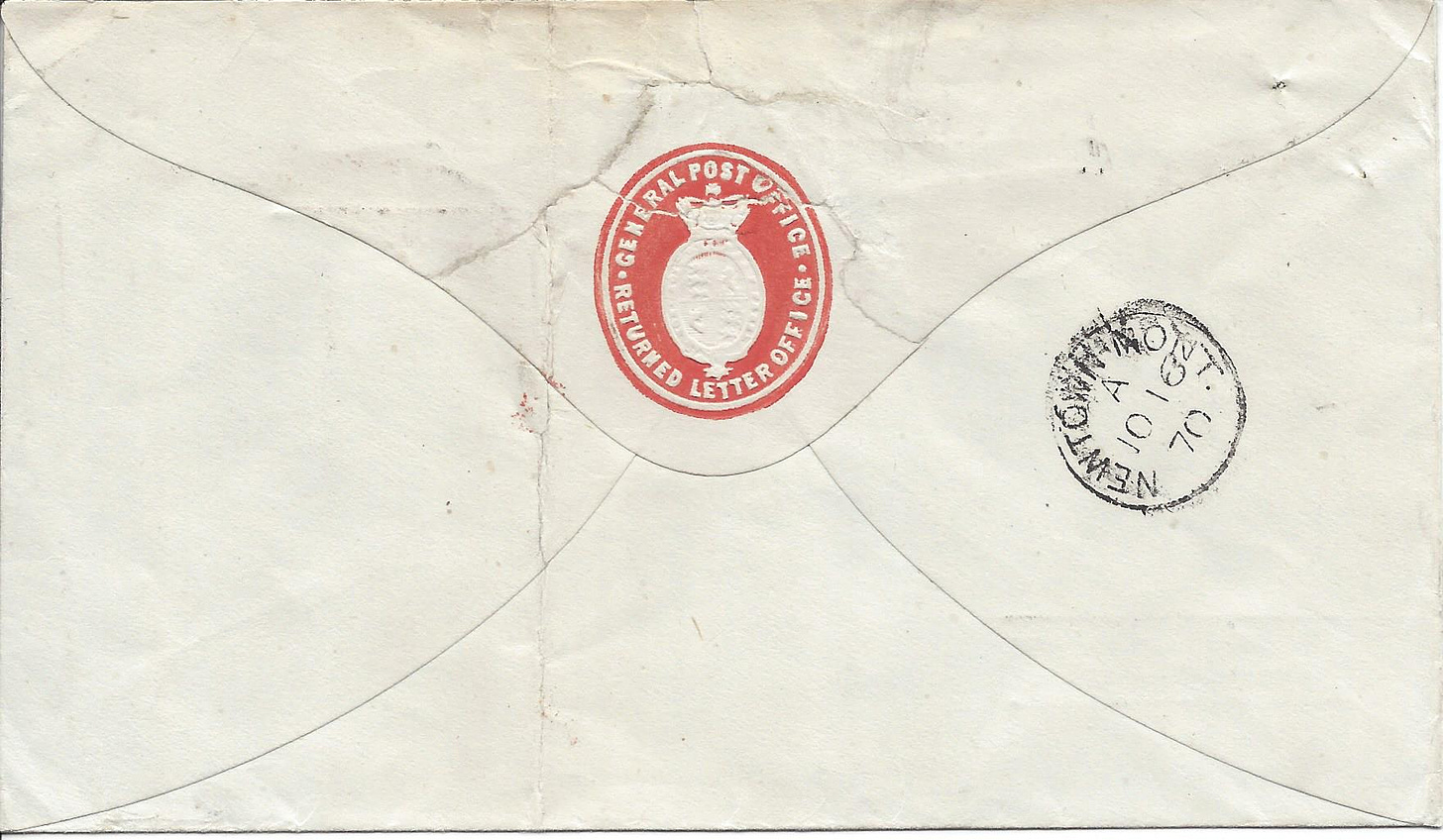 Back of the Returned Letter Office envelope