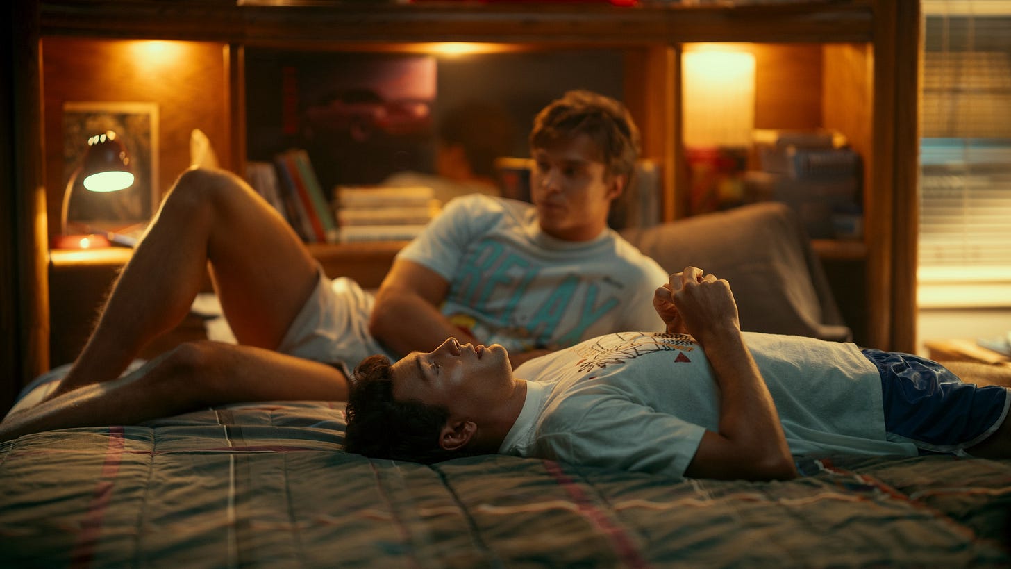 Nicholas Chavez and Cooper Koch as the Menendez brothers Lyle and Erik in episode 201 of Monsters The Lyle And Erik...