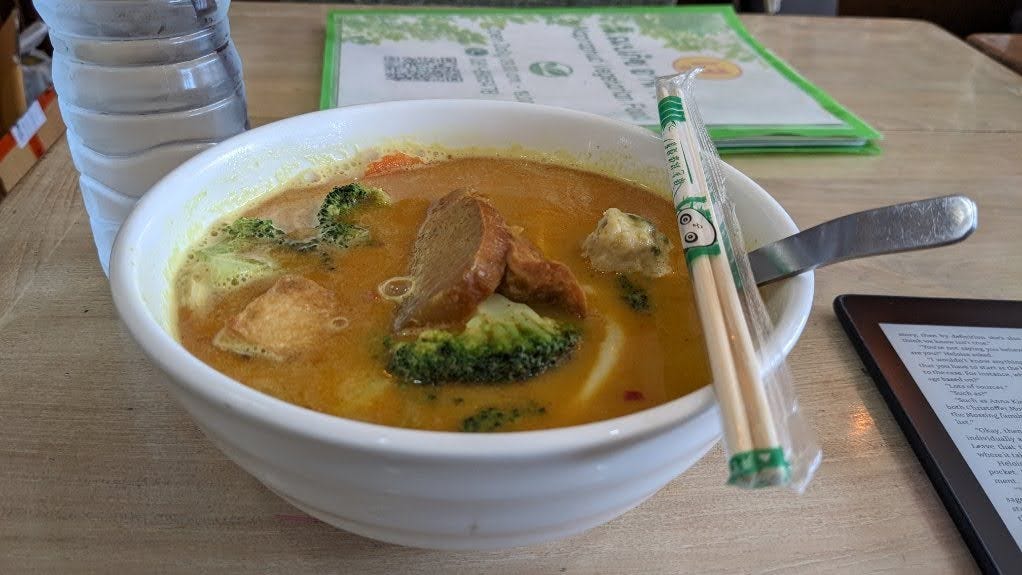 bowl of khao soi curry noodles
