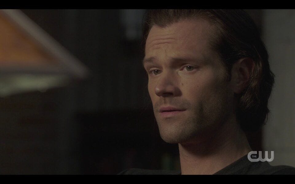 SPN Sam Winchester drinking gushing with Dean 1518