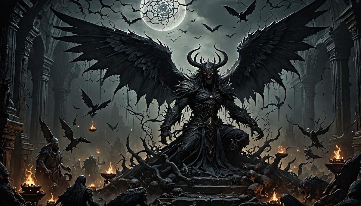 Underworld demon, winged and black