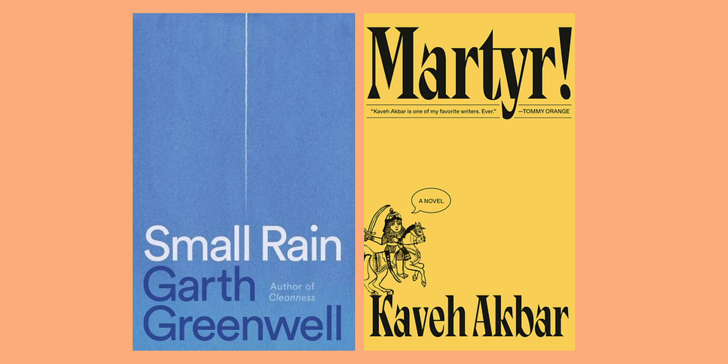 Small cover images of the listed books on a pale orange background.