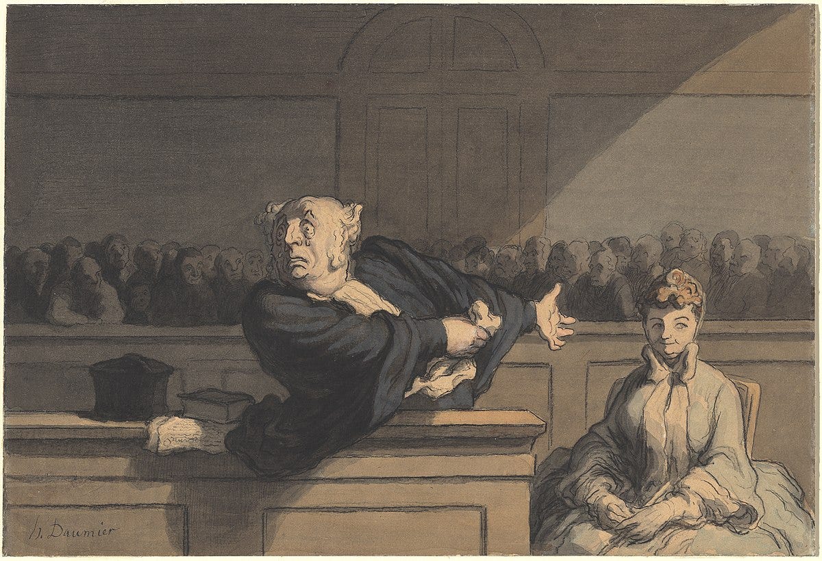File:Honoré Daumier, Le Défenseur (Counsel for the Defense), c. 1862-1865,  NGA 168817.jpg - Wikimedia Commons