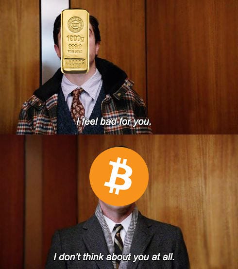 Gold vs Bitcoin | I Feel Bad For You / I Don't Think About You At All |  Know Your Meme