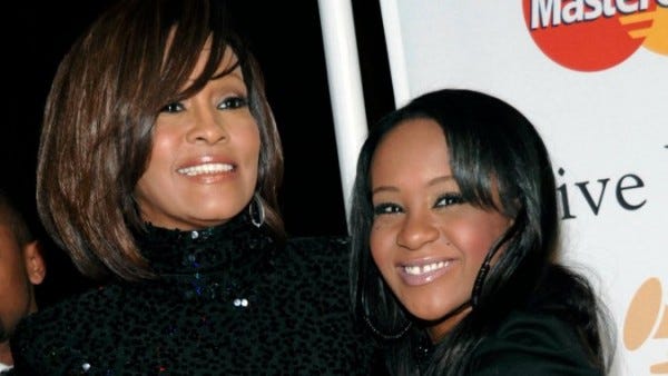 whitney houston with daughter bobbi kristina found dead in bathtub 2015