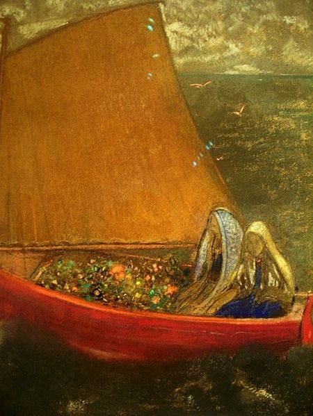 odilon-redon-yellow-sail-final-journey-soul-guardians