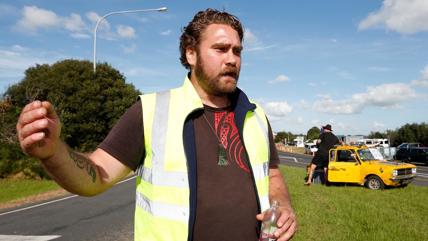 Former climate activist Brad Flutey during the Dig In At Marsden protest he organised. Photo / Michael Cunningham