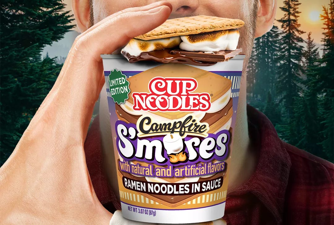 Cup Noodles Campfire S'mores