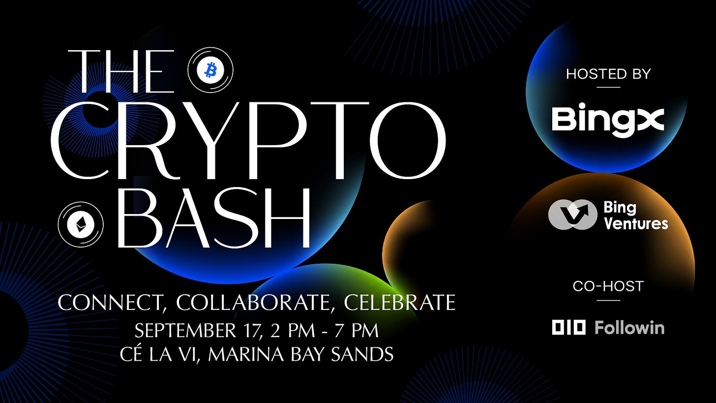 Bing Ventures to Present THE CRYPTO BASH at TOKEN2049 Singapore