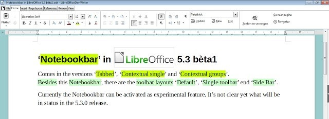 libreoffice upgrades to ribbons like word