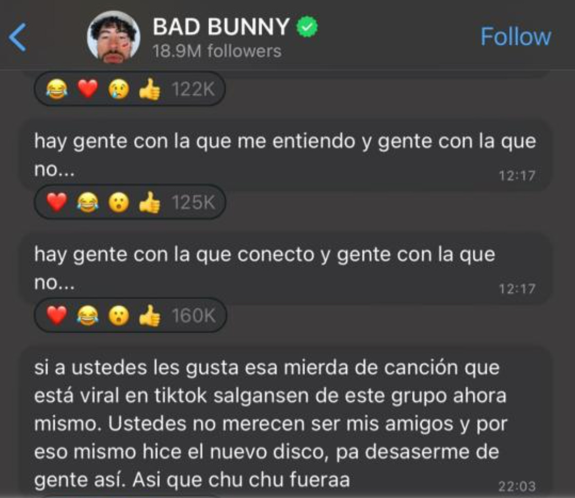 Bad Bunny arremete contra fans por canción de IA que se hizo viral | People  en Español