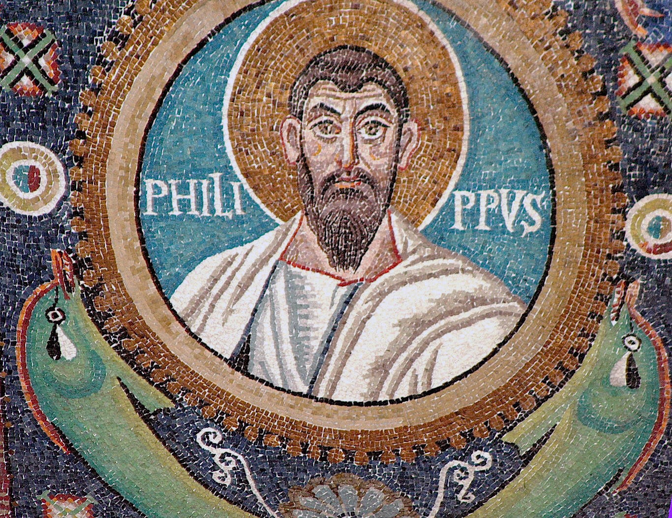File:Philip the Apostle. Detail of the mosaic in the Basilica of San  Vitale. Ravena, Italy.jpg - Wikimedia Commons