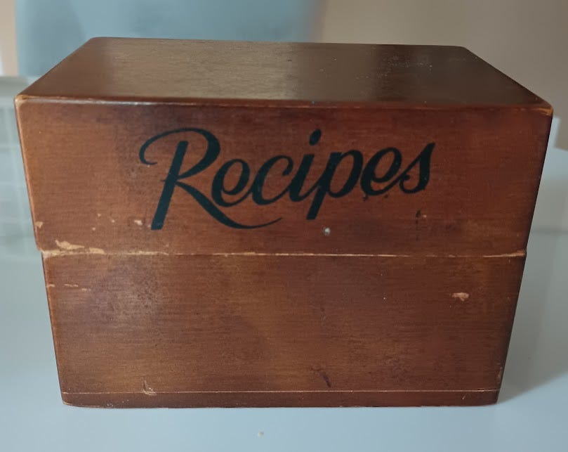 Wooden recipe box