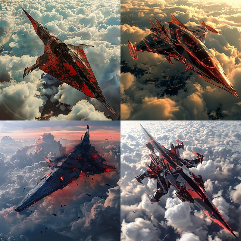 Abstract starship of metal