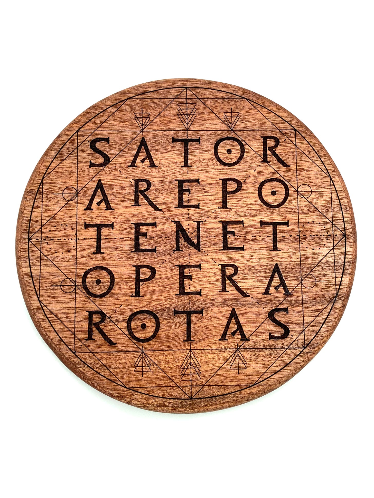 SATOR Square Engraved in Mahogany