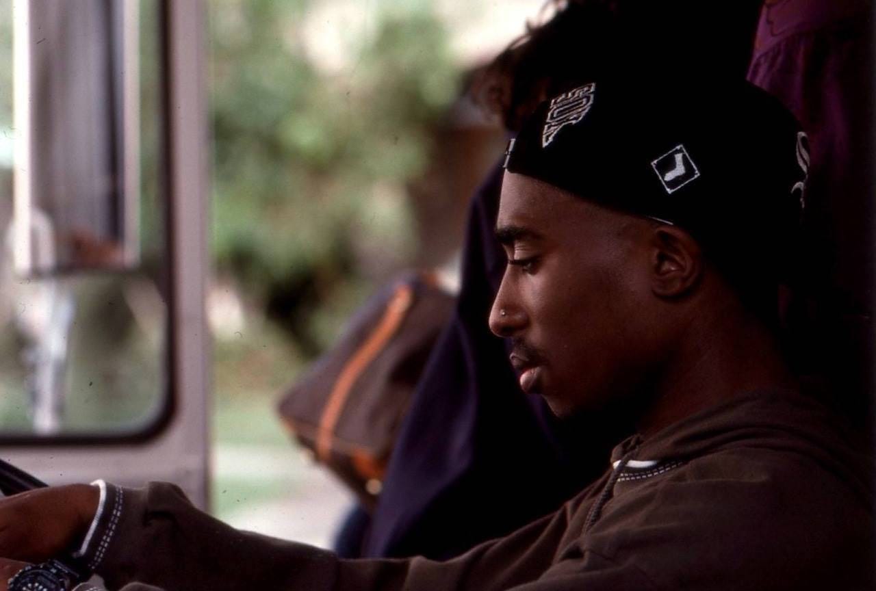 A still of Tupac Shakur in the movie Poetic Justice.