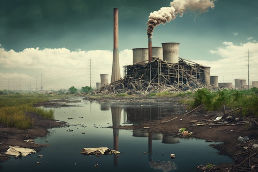 AI generated image for "polluted ohio"