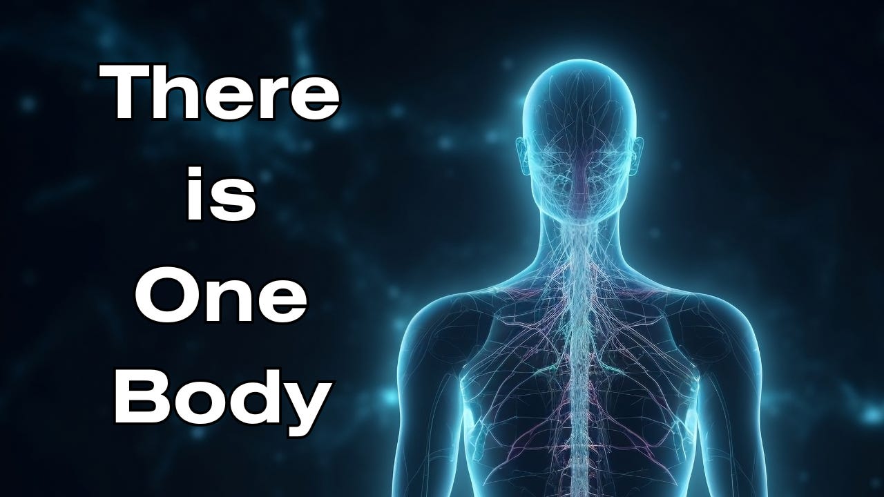 A human body next to the words, "There is One Body."