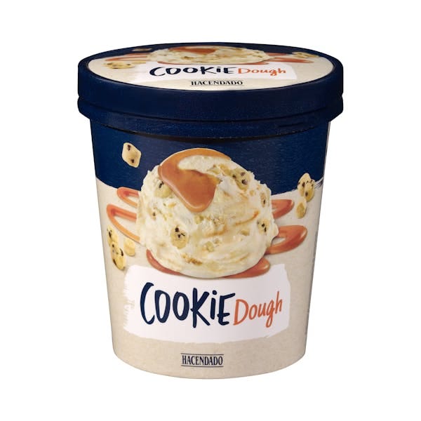 Helado Cookie Dough Hacendado de crema de vainilla con trozos de galletas |  Mercadona compra online