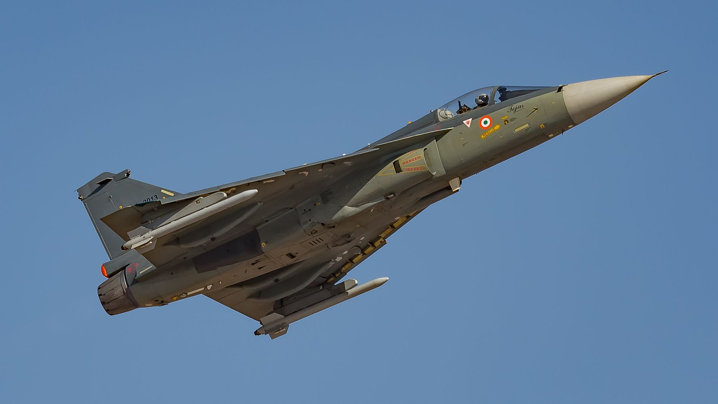 Indian Defence Minister Rajnath Singh flies HAL Tejas