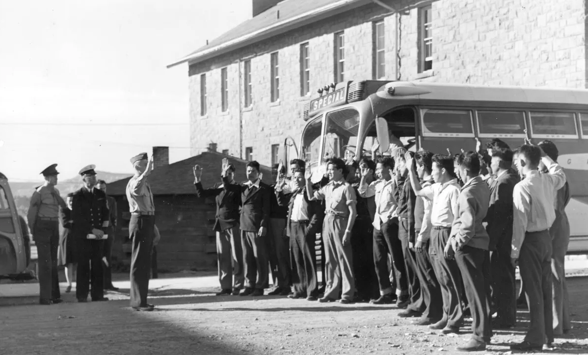 The original Code Talkers sworn in. Photo: U.S. National Archives & Records (public domain)