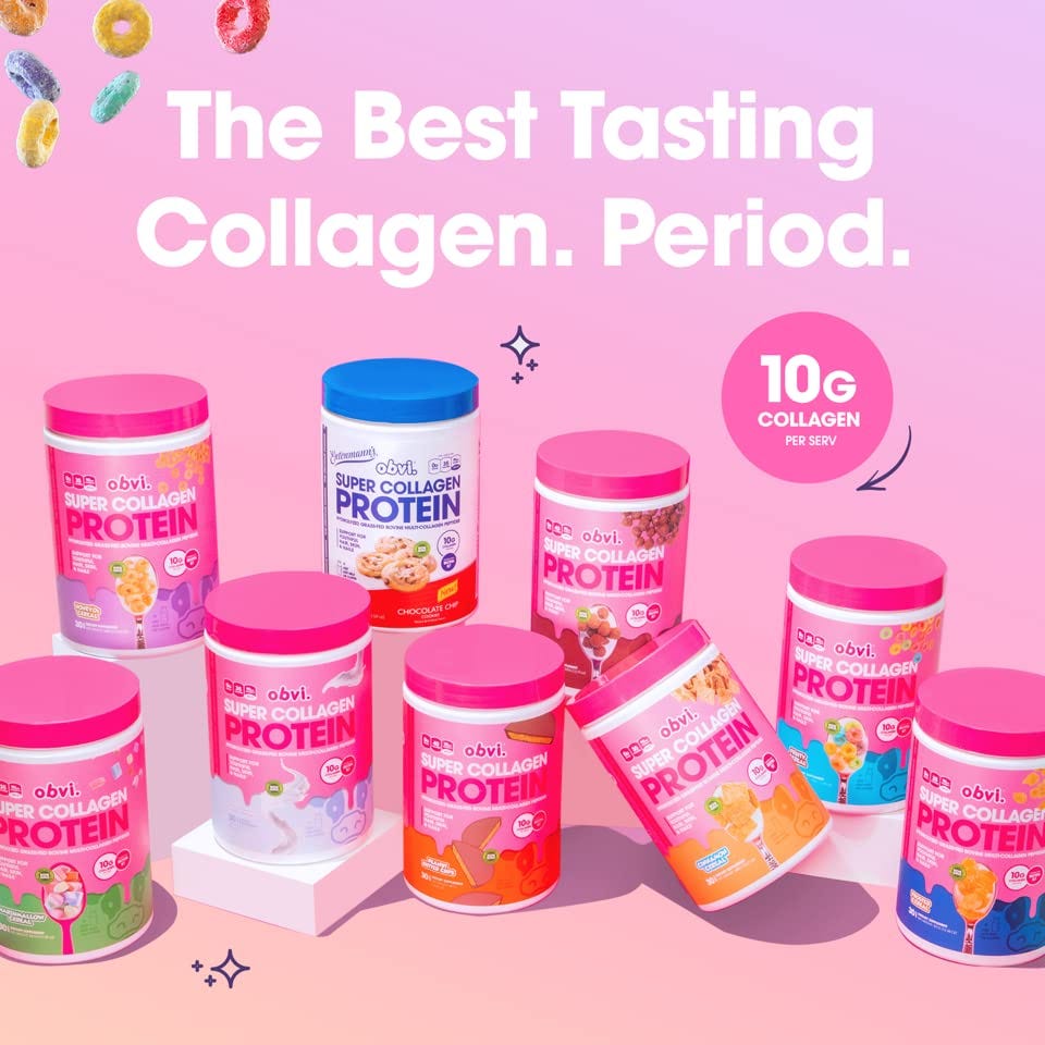 Amazon.com: Obvi Collagen Peptides, Protein Powder, Keto, Hydrolyzed  Grass-Fed Bovine Collagen Peptides, Supports Gut Health, Healthy Hair, Skin  (13.54 Oz, Entenmann's Chocolate Chip Cookies) : Health & Household