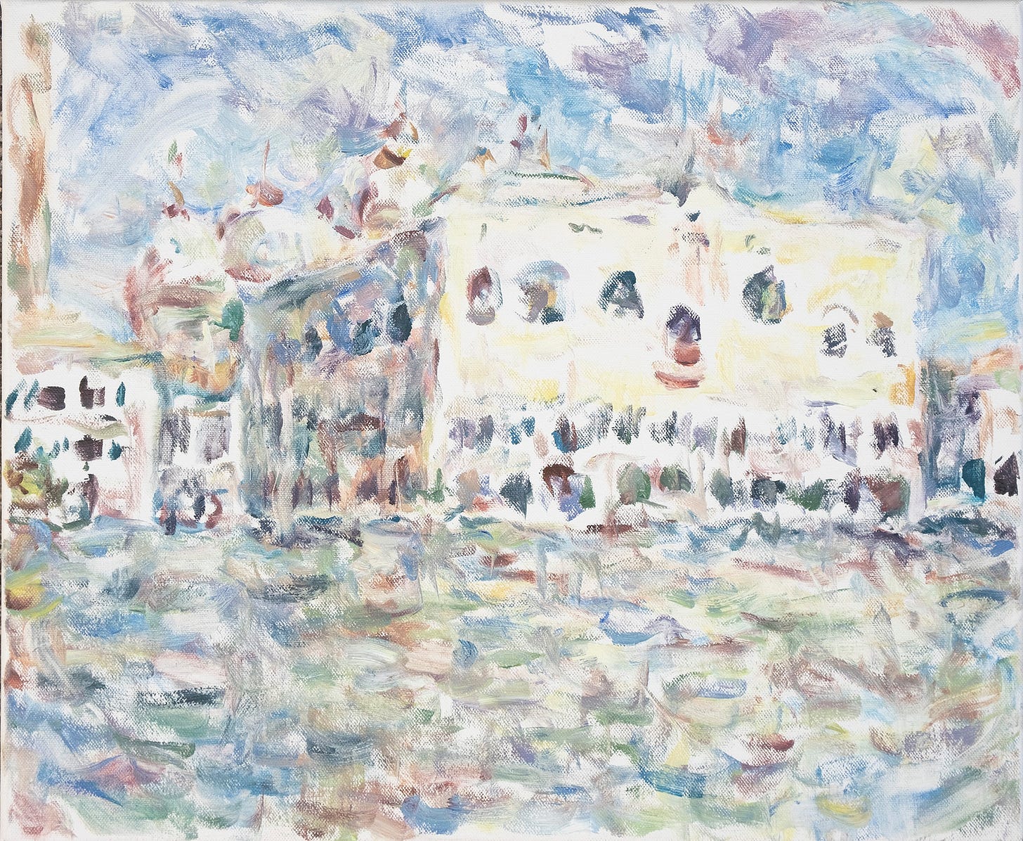 Impressionist-inspired painting of Doge's Palace in Venice, in morning