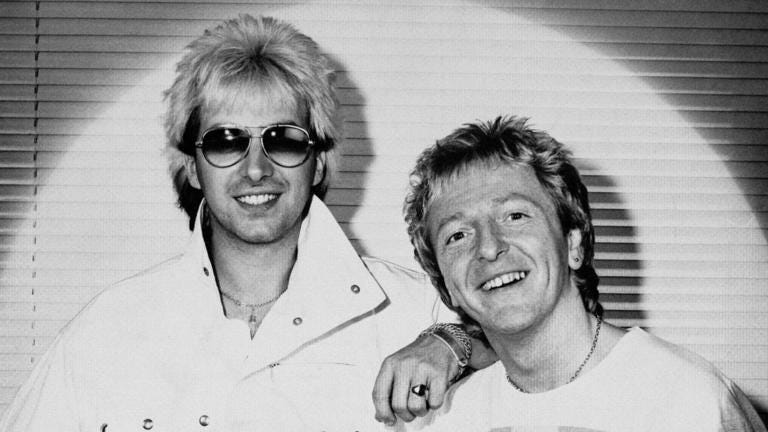 Colin Gibb (L) and bandmate Alan Barton. Pic: PA