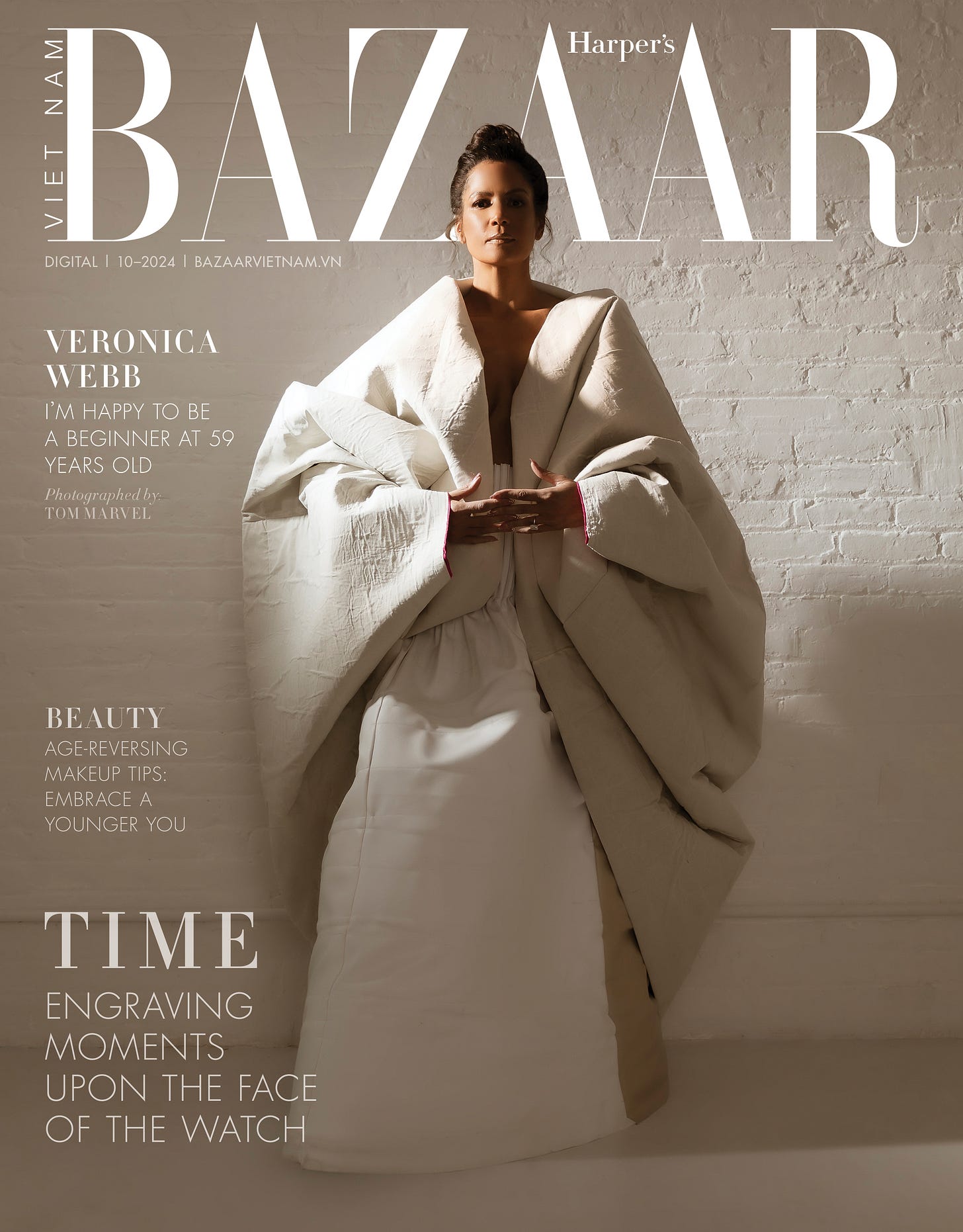 Veronica Webb Harper's Bazaar Vietnam Cover