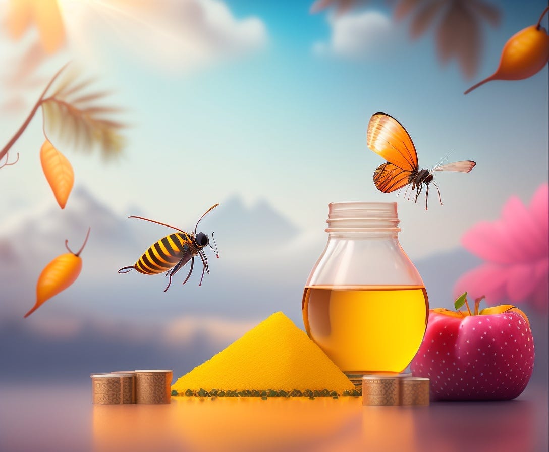 The bees are working hard to gather digital wealth! Author-generated image