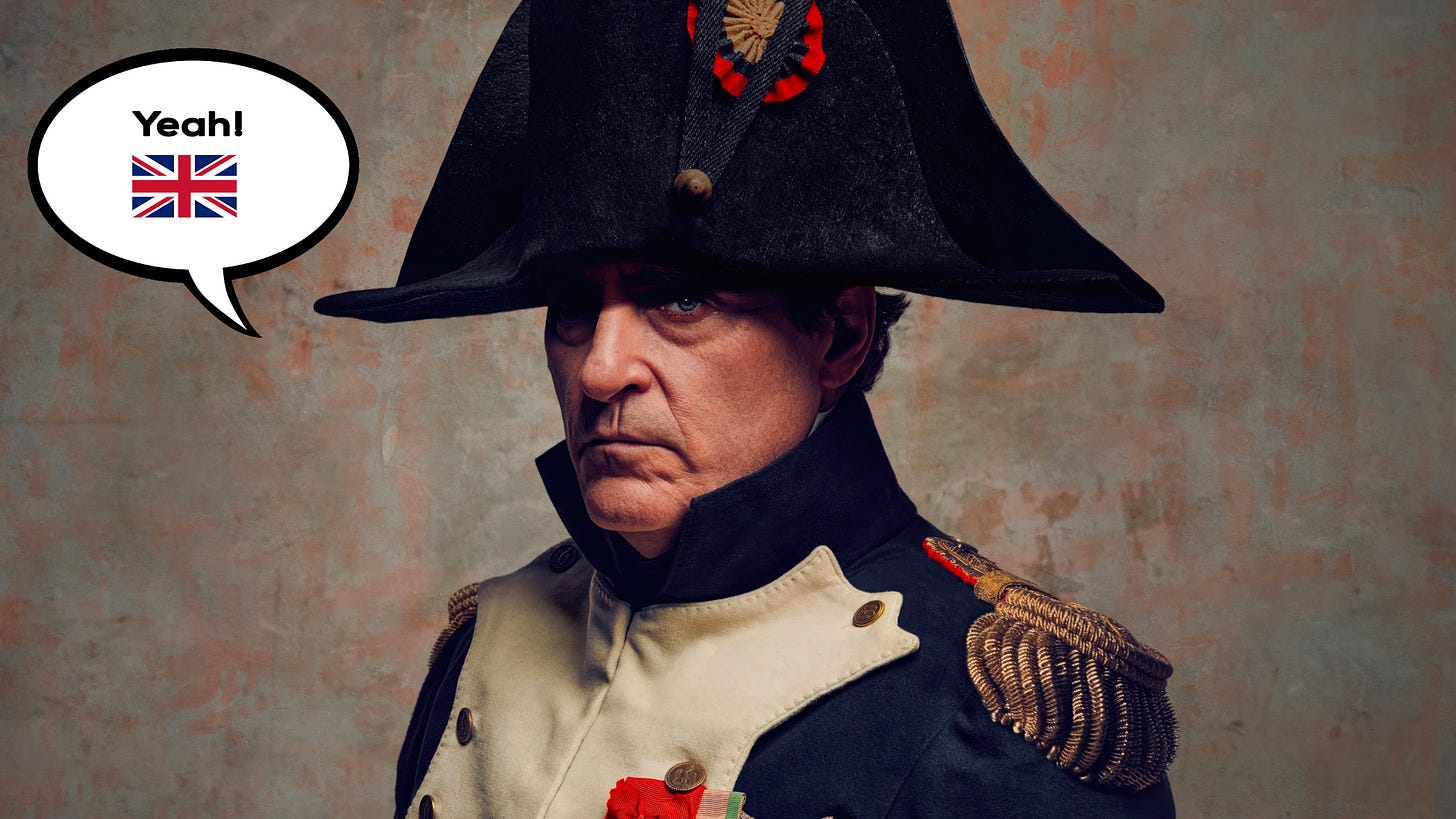 Napoleón habla inglés en la película de Ridley Scott