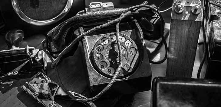 Photo of an old dial telephone