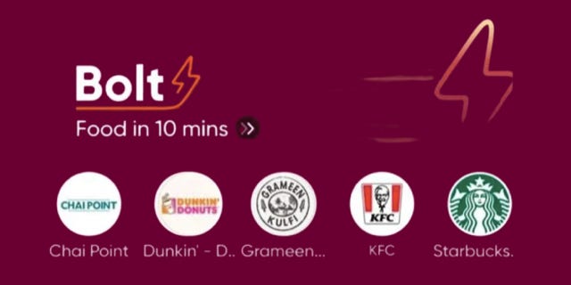 Swiggy Unveils ‘Bolt’ for 10-Minute Food Delivery