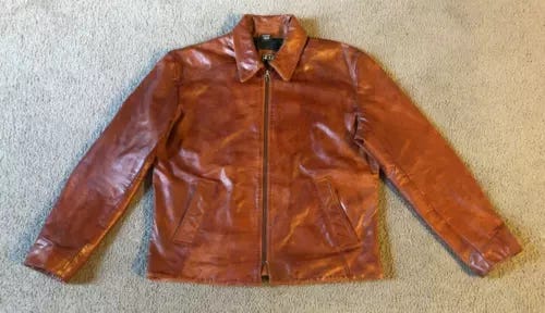 VTG Frye Women's Brown Leather Zip Front Jacket - Size XL - Picture 1 of 5