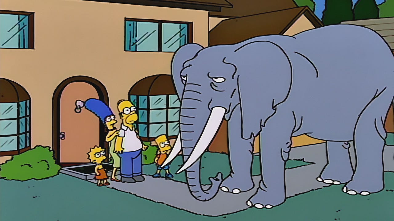 Los Simpson 05x17: A Bart le regalan un elefante - Apisonadora