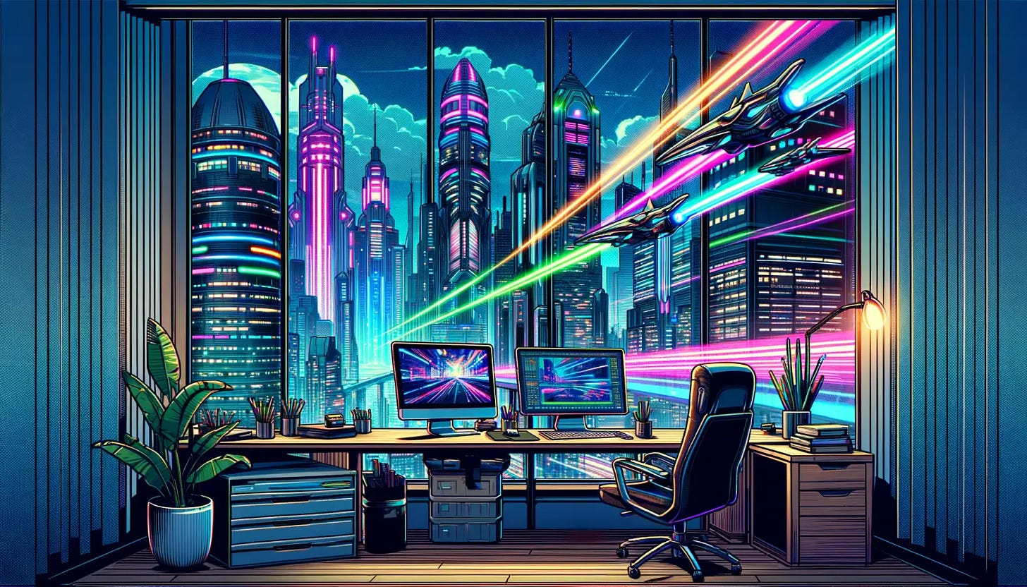 A futuristic home office