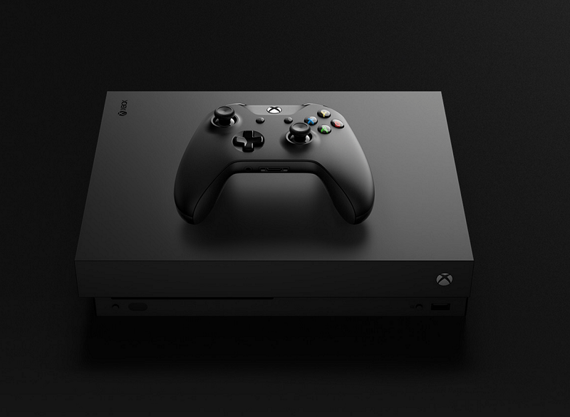 xbox one x controller on top of console