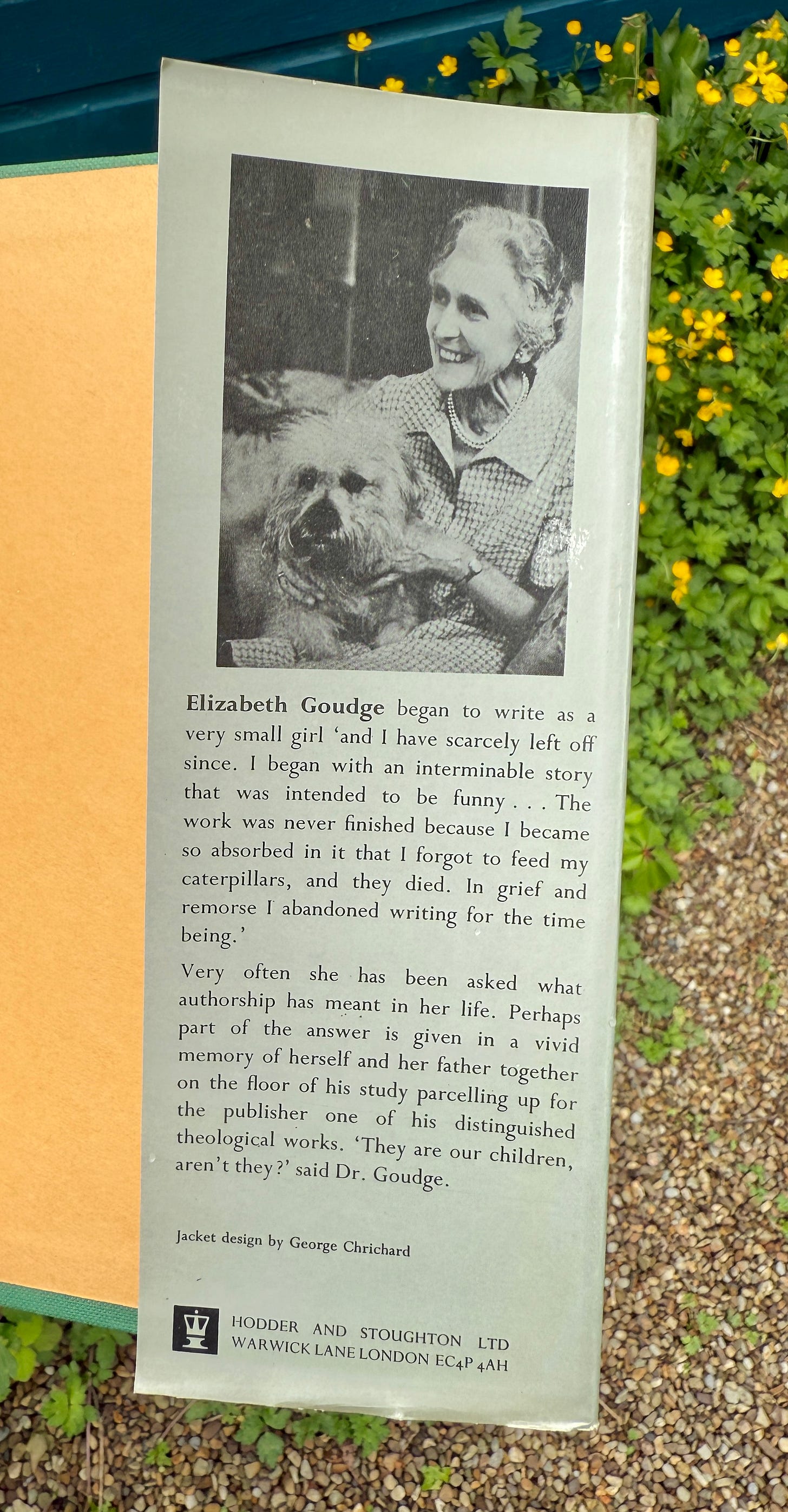 Author photo and Dust jacket copy for the 1974 UK edition of The Joy of the Snow by Elizabeth Goudge Author photo and Dust jacket copy for the 1974 UK edition of The Joy of the Snow by Elizabeth Goudge