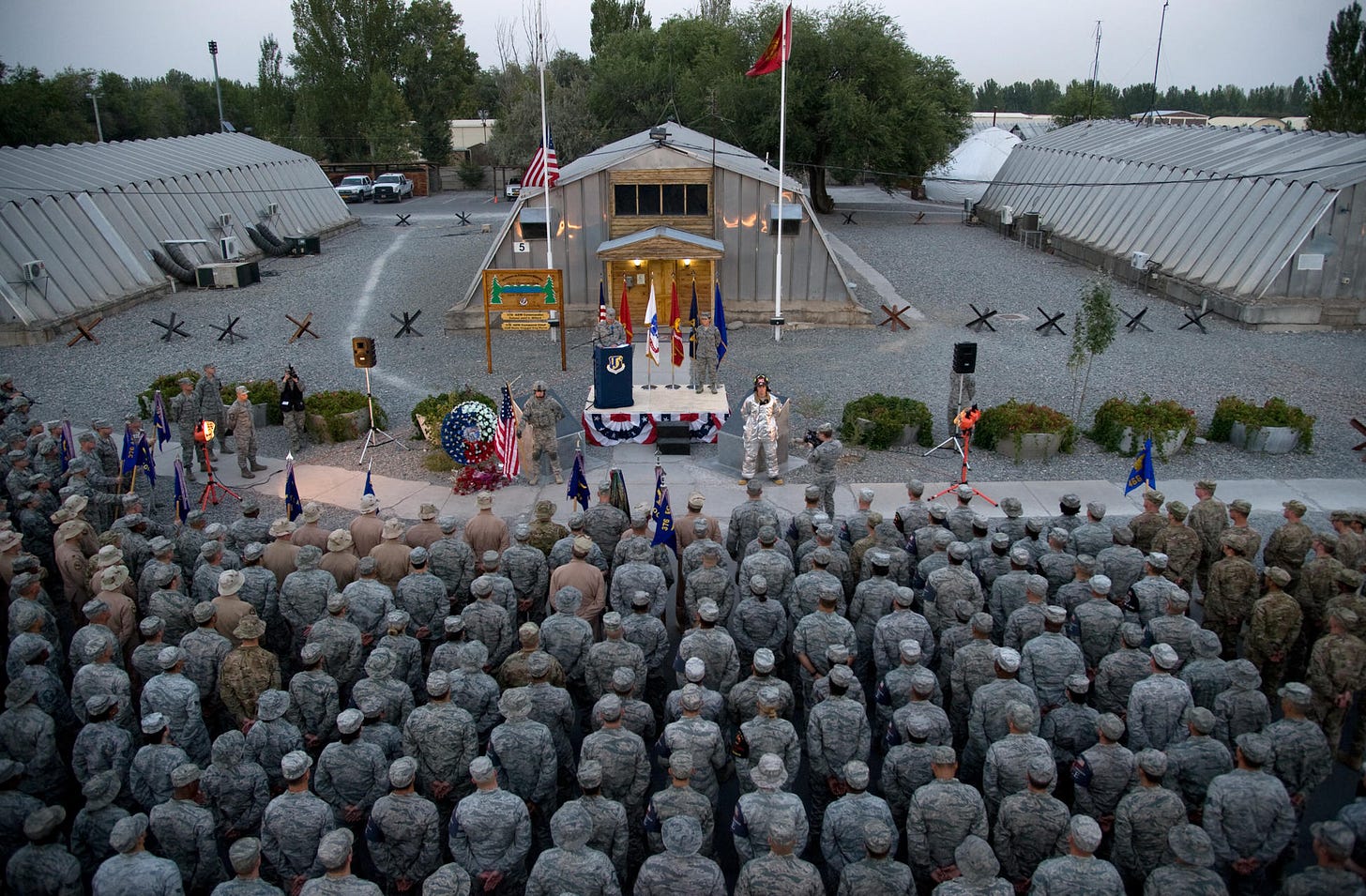 The 376th Air Expeditionary Wing holds a 9/11 Memorial Ceremony at Transit Center at Manas, Kyrgyzstan