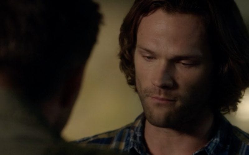 sam winchester looking down at dean bulge supernatural