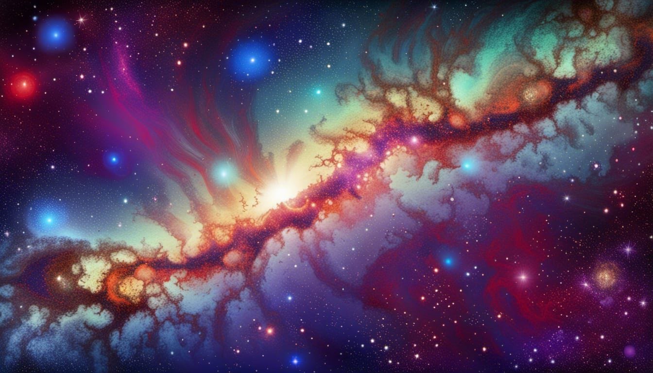 Milky Way galaxy, stylized, vivid colors