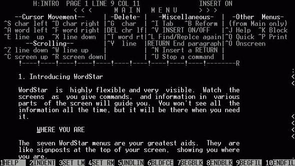 George R.R. Martin writes on DOS-based WordStar 4.0 software from the 1980s.