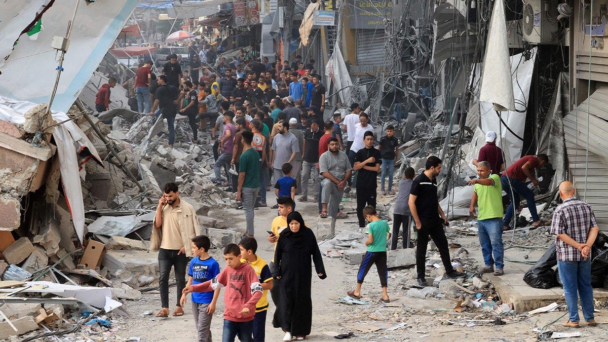 a photo of Palestinians walking