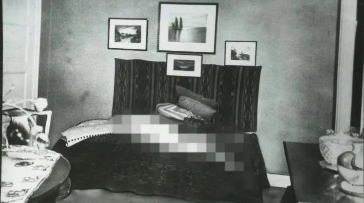 The bed where Lilly Lindeströmat’s corpse was found