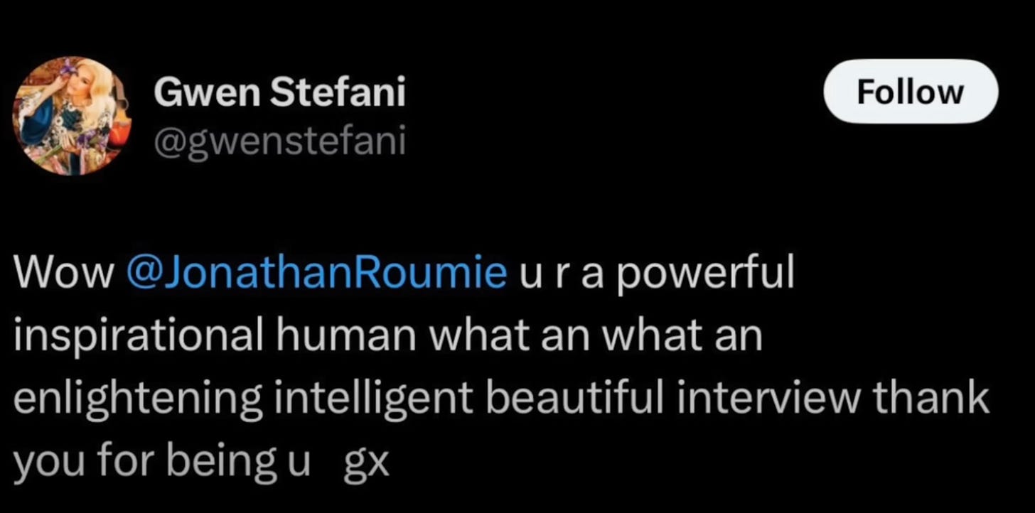 Wow @JonathanRoumie ur a powerful inspirational human what an what an enlightening intelligent beautiful interview thank you for being u gx